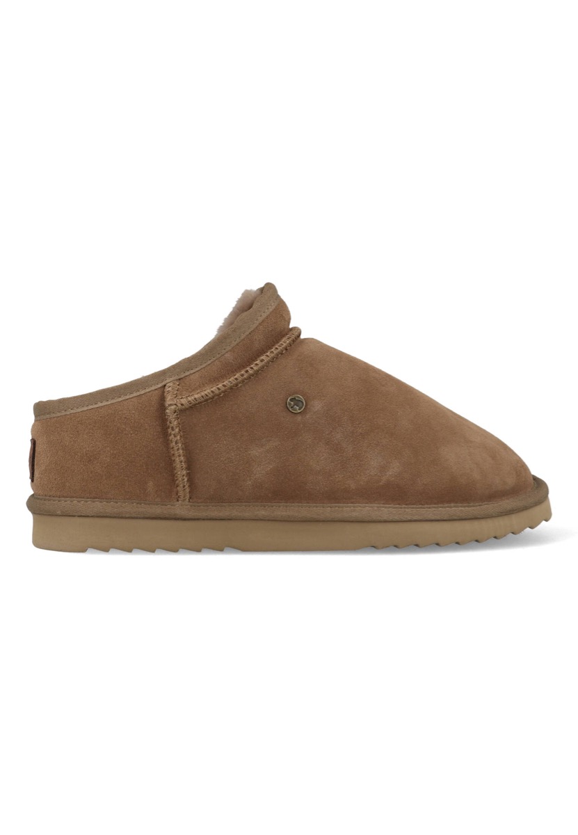 Warmbat Conner Men Suede Heren Sloffen - Taupe/Bruin - Maat 47