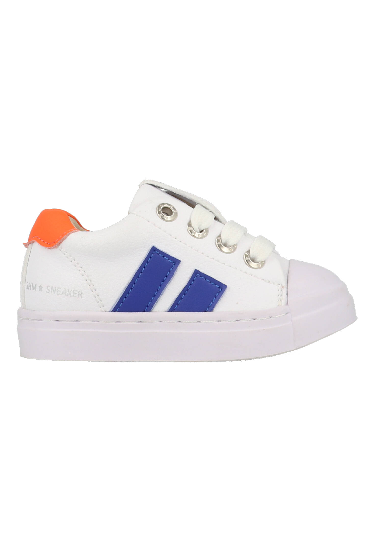 Sneakers | Jongens | white orange | Leer | Shoesme | Maat 25